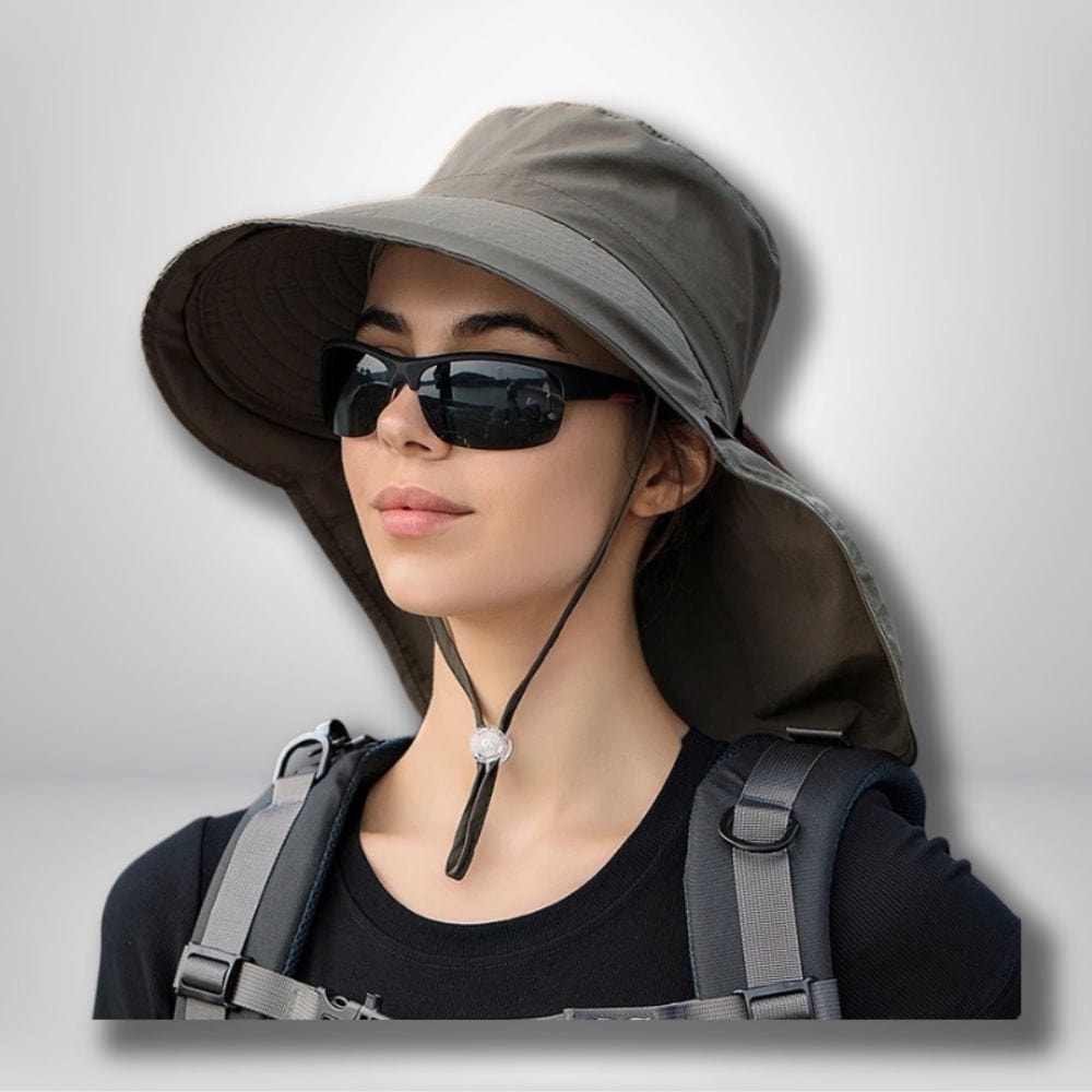 Chapeau randonnée Femme Vert militaire / Taille unique