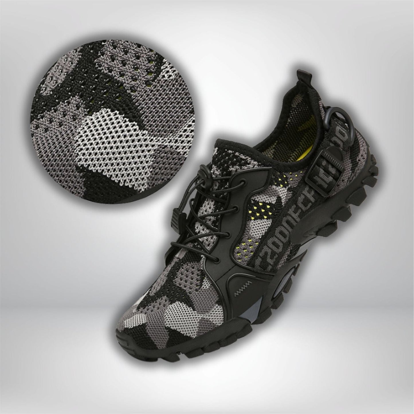 chaussures de marche femme pieds sensibles Gris camouflage / 36(23.0CM)