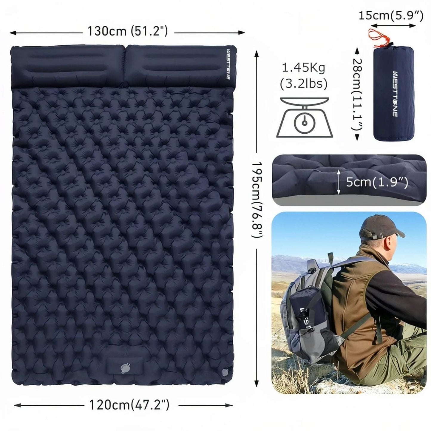 Matelas gonflable camping 2 personnes
