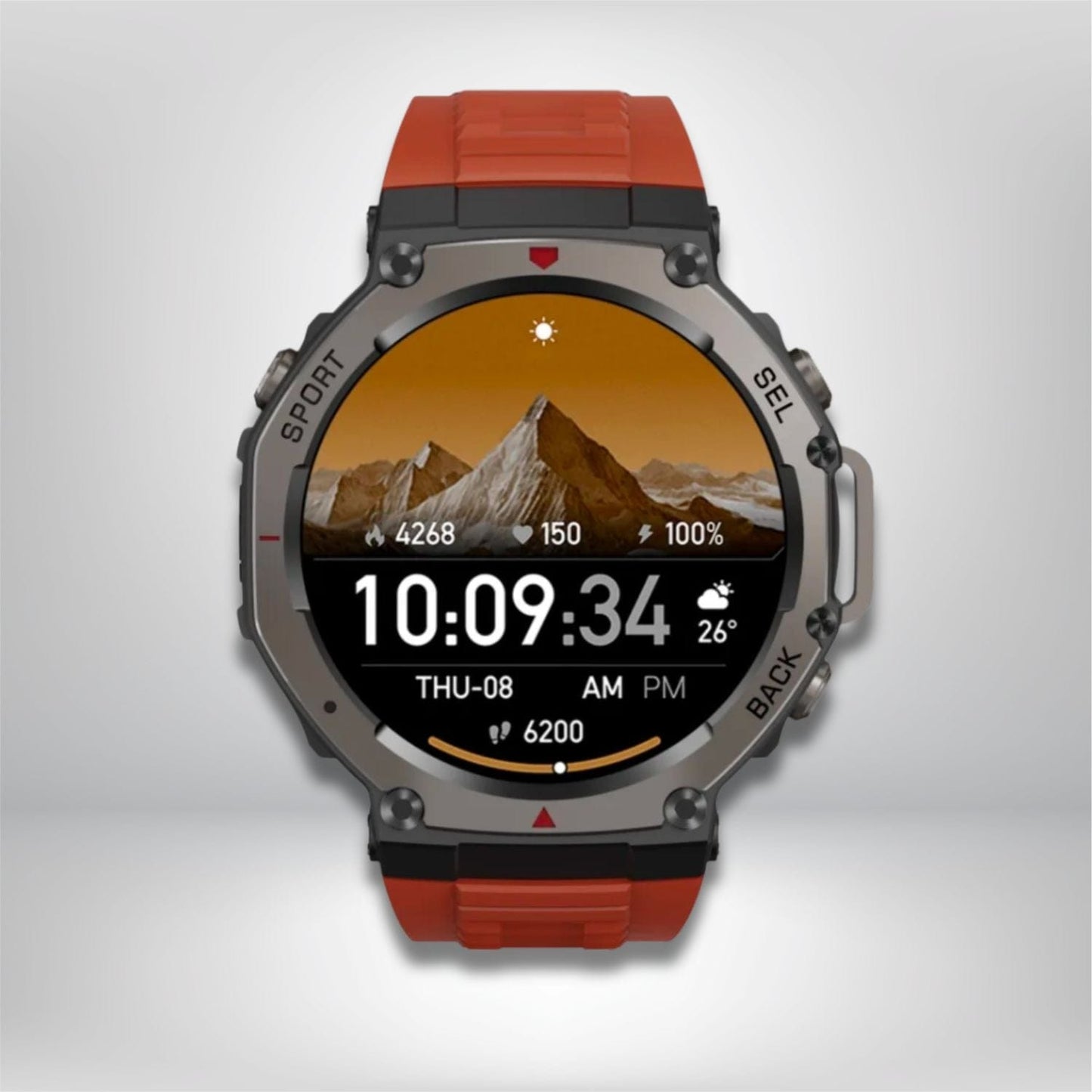 meilleur montre randonnée Silicone-Rouge