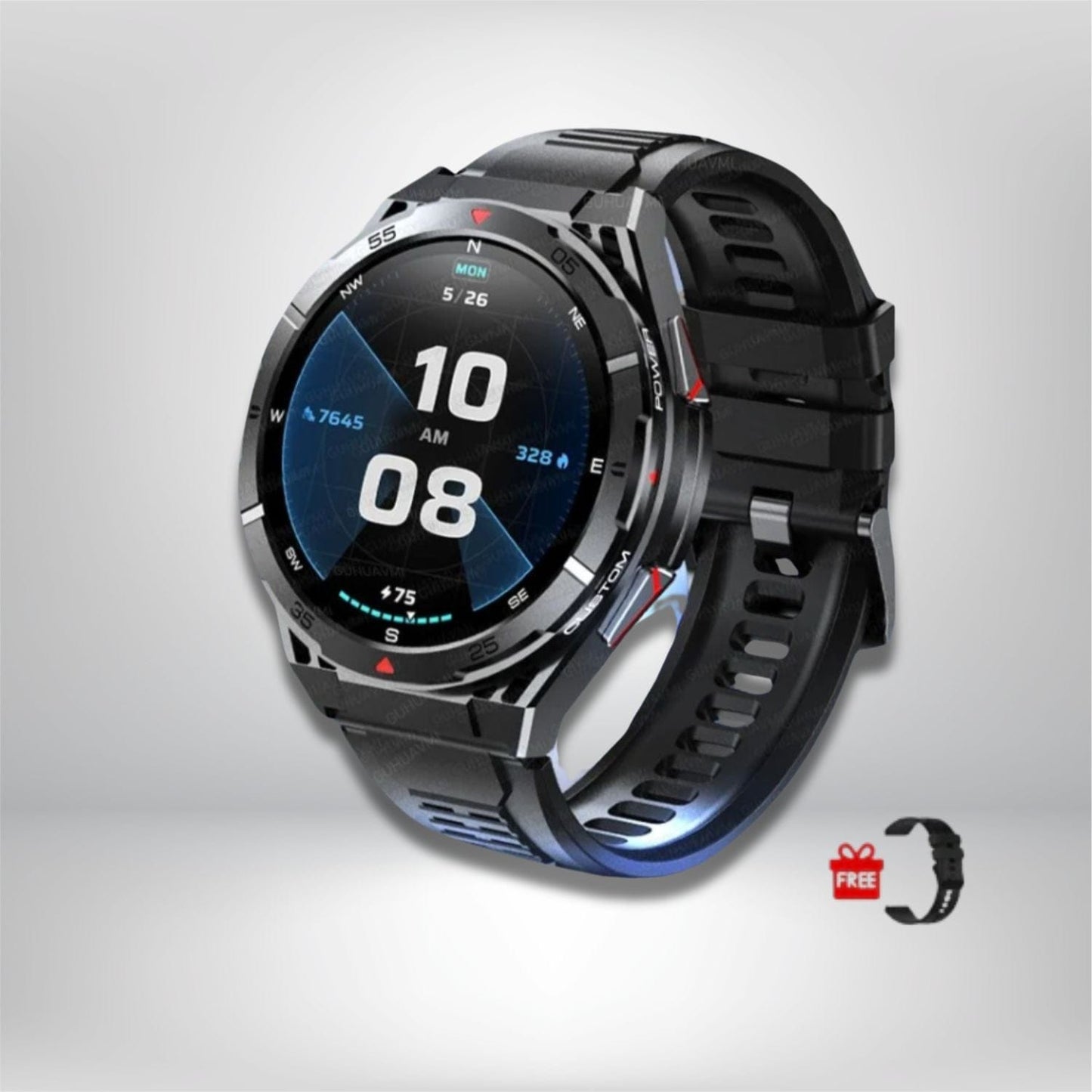 montre gps avec cartographie Silicone-NOIR