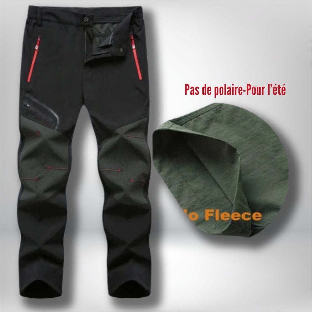 Pantalon alpinisme | HikingHavens® Noir- PAS DE POLAIRE-été / L 45-55kg