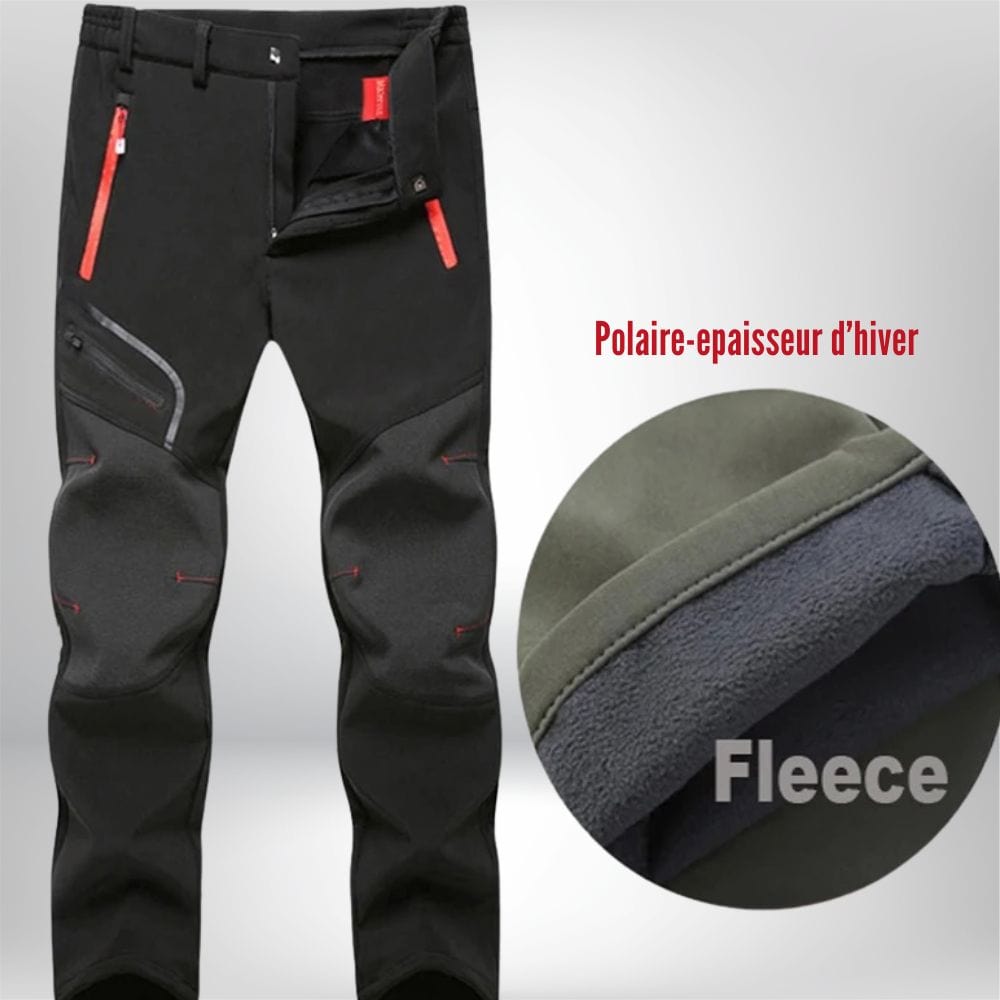 Pantalon alpinisme | HikingHavens® Noir- POLAIRE POUR L'HIVER / L 45-55kg