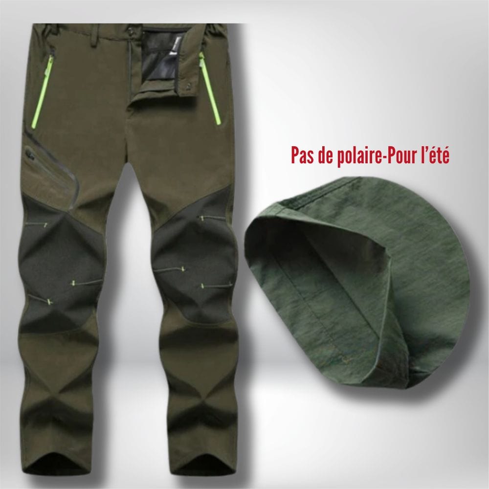Pantalon alpinisme | HikingHavens® Vert- PAS DE POLAIRE-été / L 45-55kg