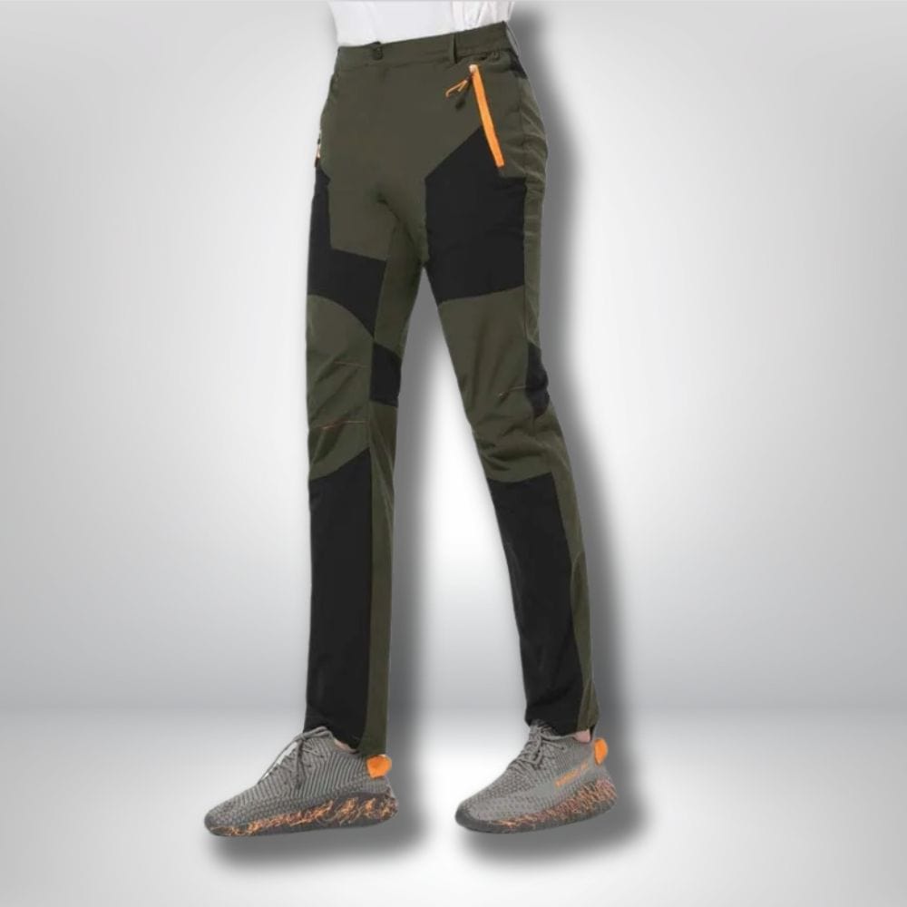 Pantalon randonnée Stretch homme Vert miitaire Noir / M