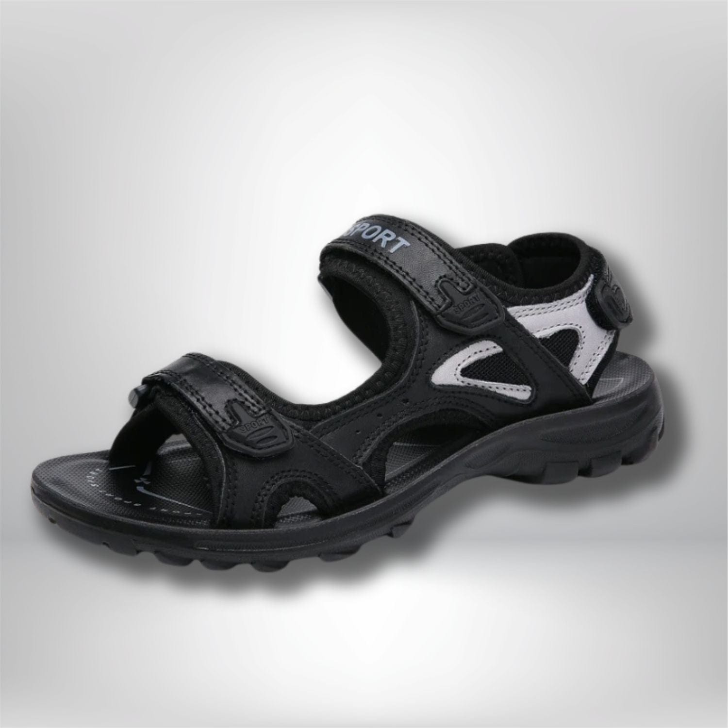 sandale randonnée cuir femme Noir / 6.5