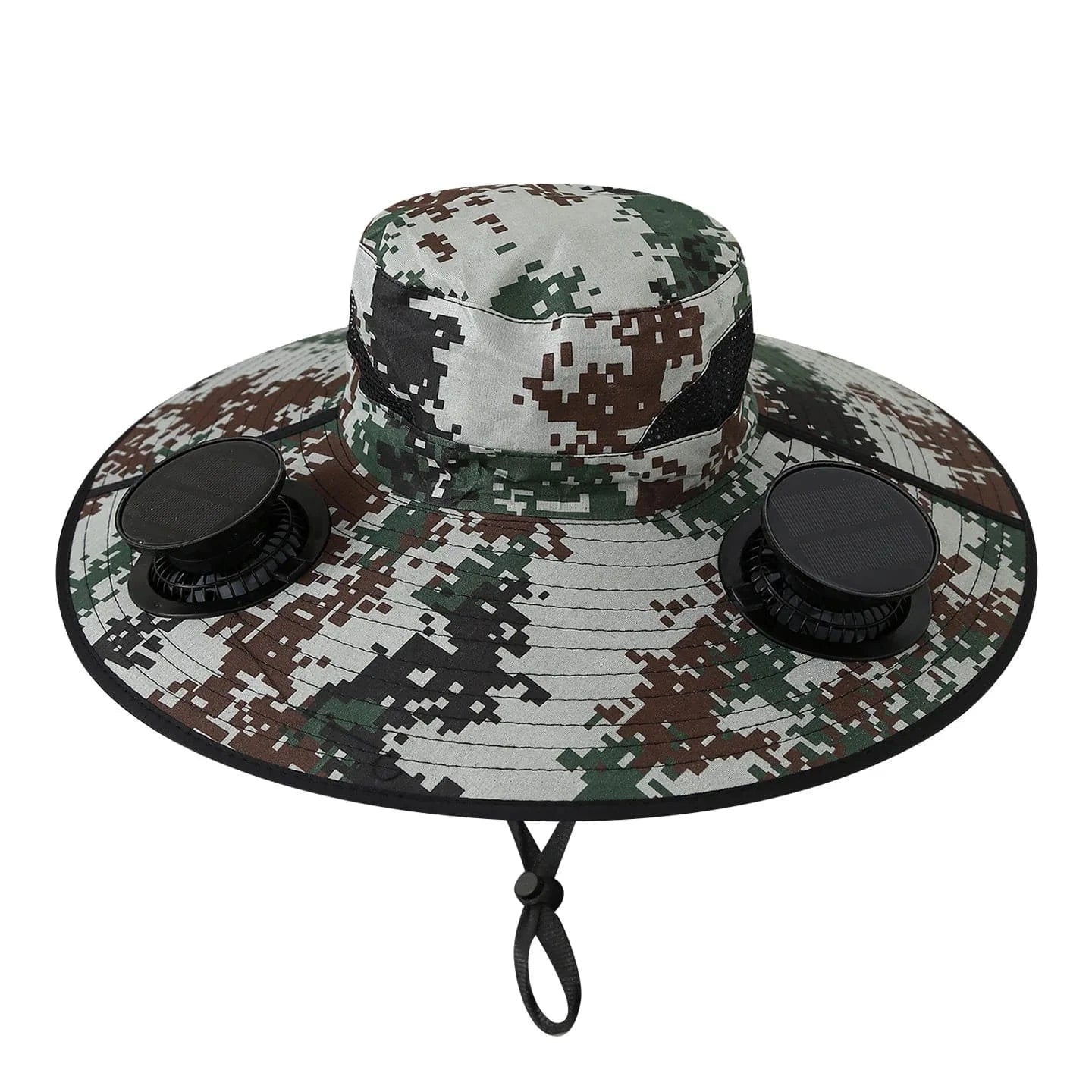 Summer for Outdoor Camping Fishing Hiking Cap Sunscreen Fisherman Hat SolarFan Cap Portable Solar Charging Cap with Fan Suitable Camouflage1 / 60cm