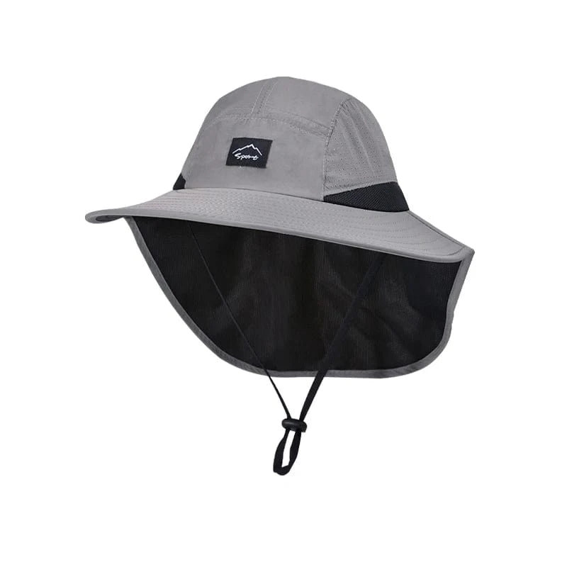 Xinbaoguan 100% polyester 9249 summer men's and women's large brimmed shawl fisherman hat quick drying breathable sunshade hat Dark gray / One Size