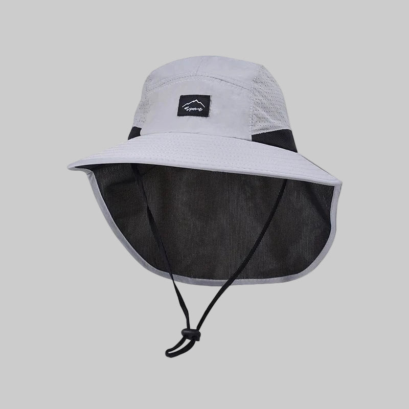 Xinbaoguan 100% polyester 9249 summer men's and women's large brimmed shawl fisherman hat quick drying breathable sunshade hat Light gray / One Size