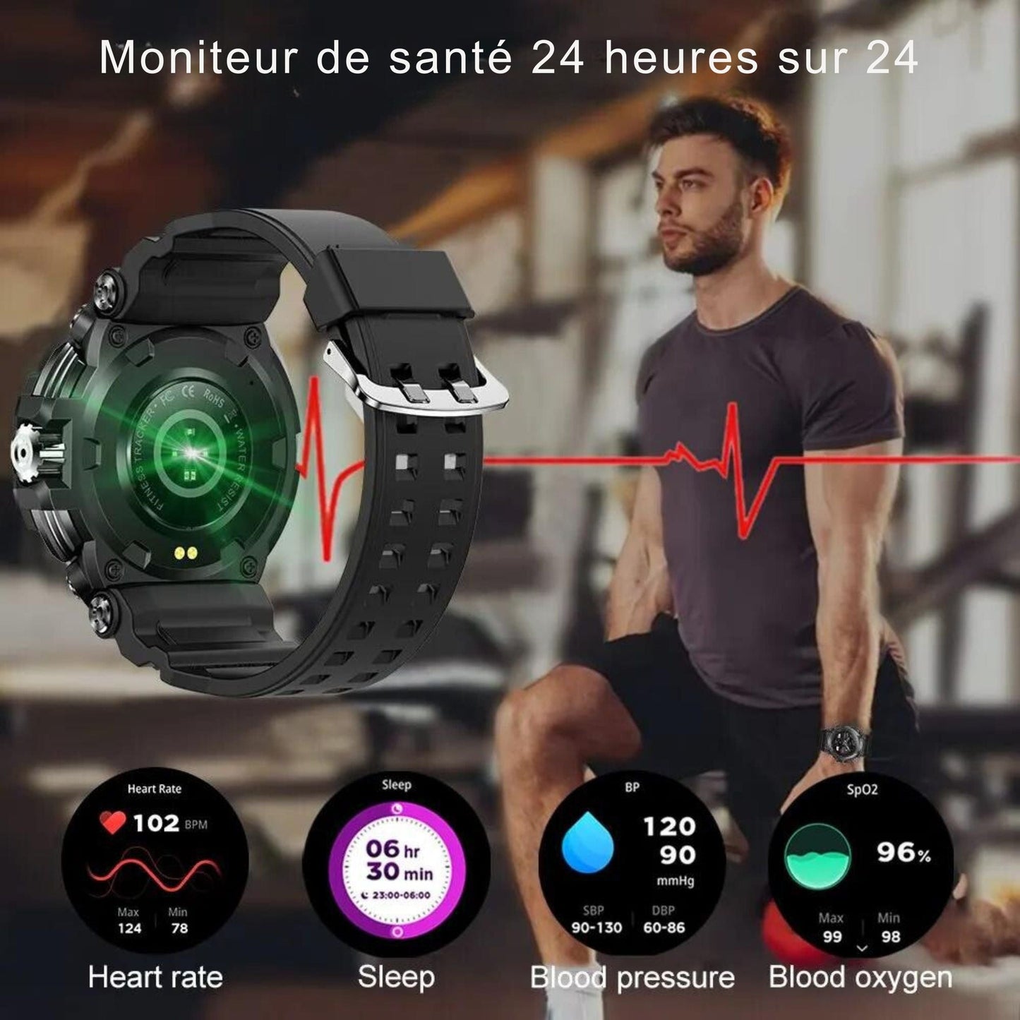 Montre connectée de randonnée, haute autonomie, GPS précis, Étanchéité IP68