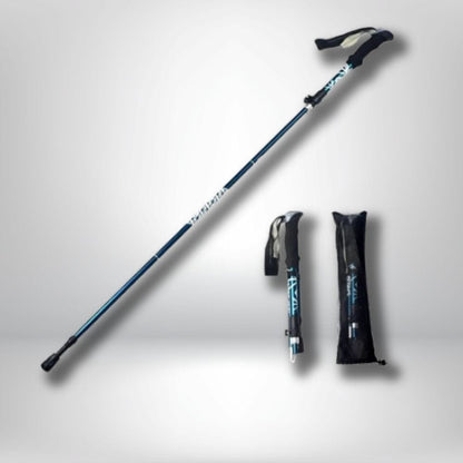 baton de marche carbone Bleu
