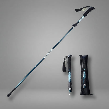 baton de marche carbone Bleu