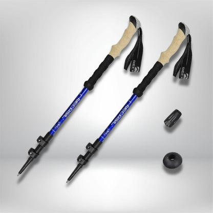 bâton de randonnée télescopique 2PCS  Bleu