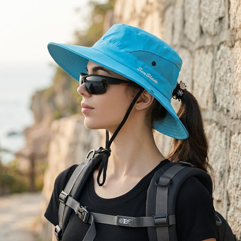 chapeau rando femme Bleu ciel / Taille unique