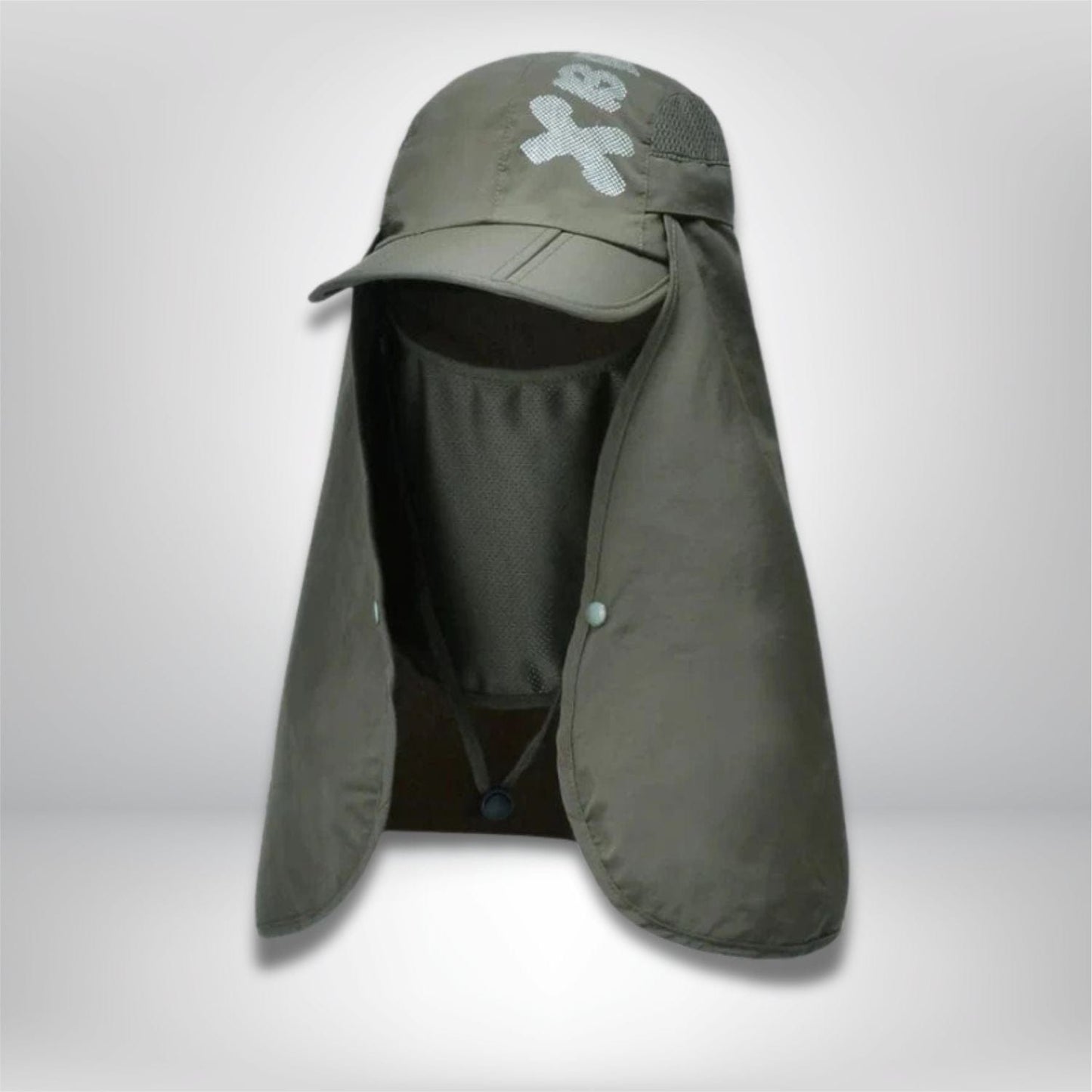 Chapeau randonnée anti uv homme Vert militaire / Adjustable (54-60cm)
