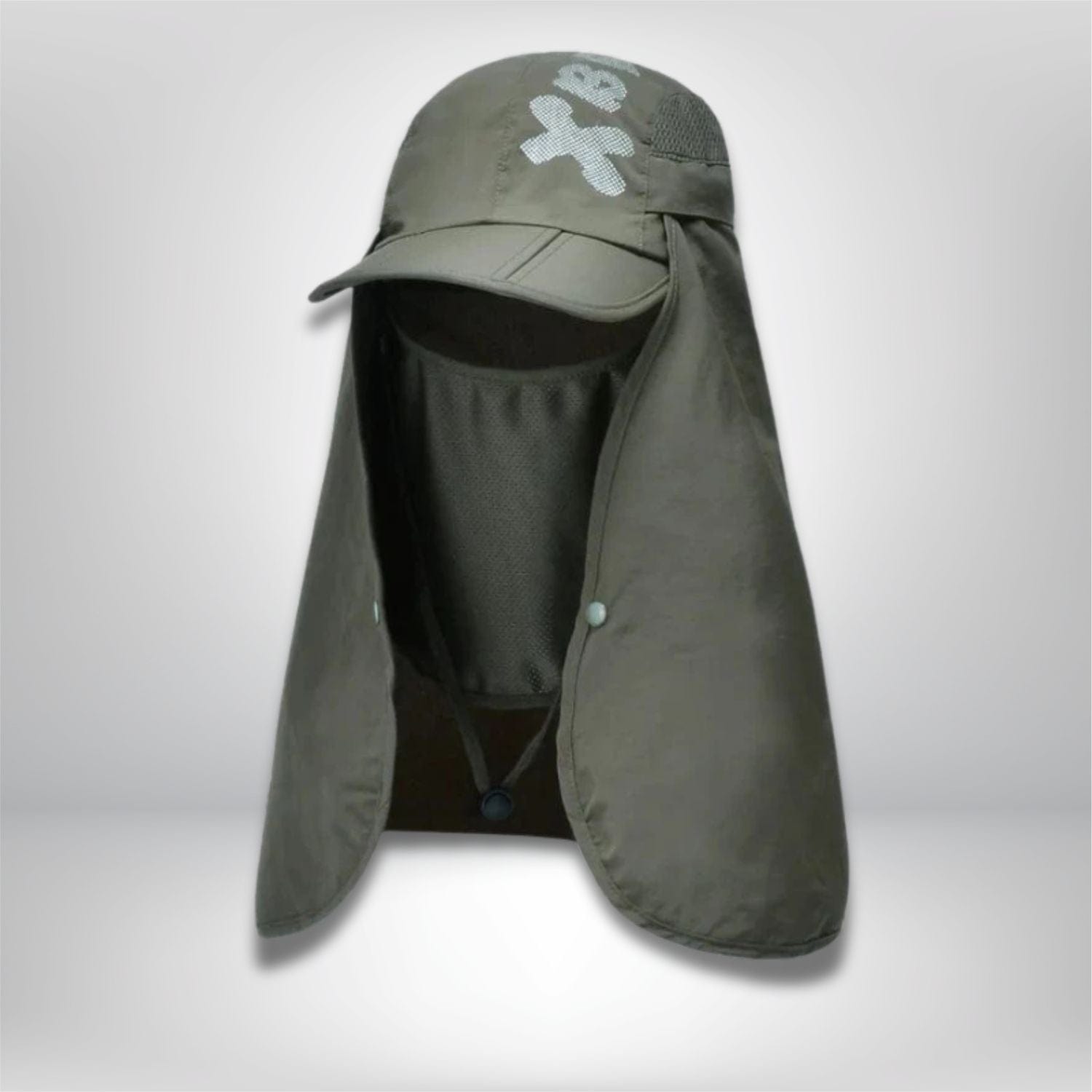 Chapeau randonnée anti uv homme Vert militaire / Adjustable (54-60cm)