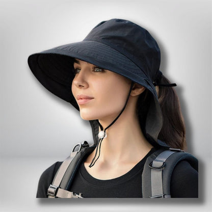 Chapeau randonnée Femme Noir / Taille unique