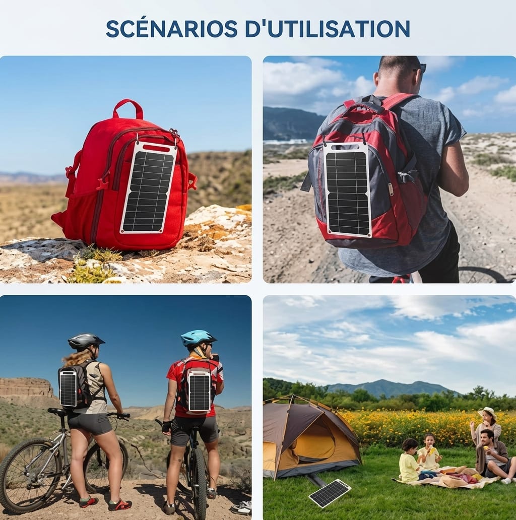 Chargeur solaire portable randonnée 35W