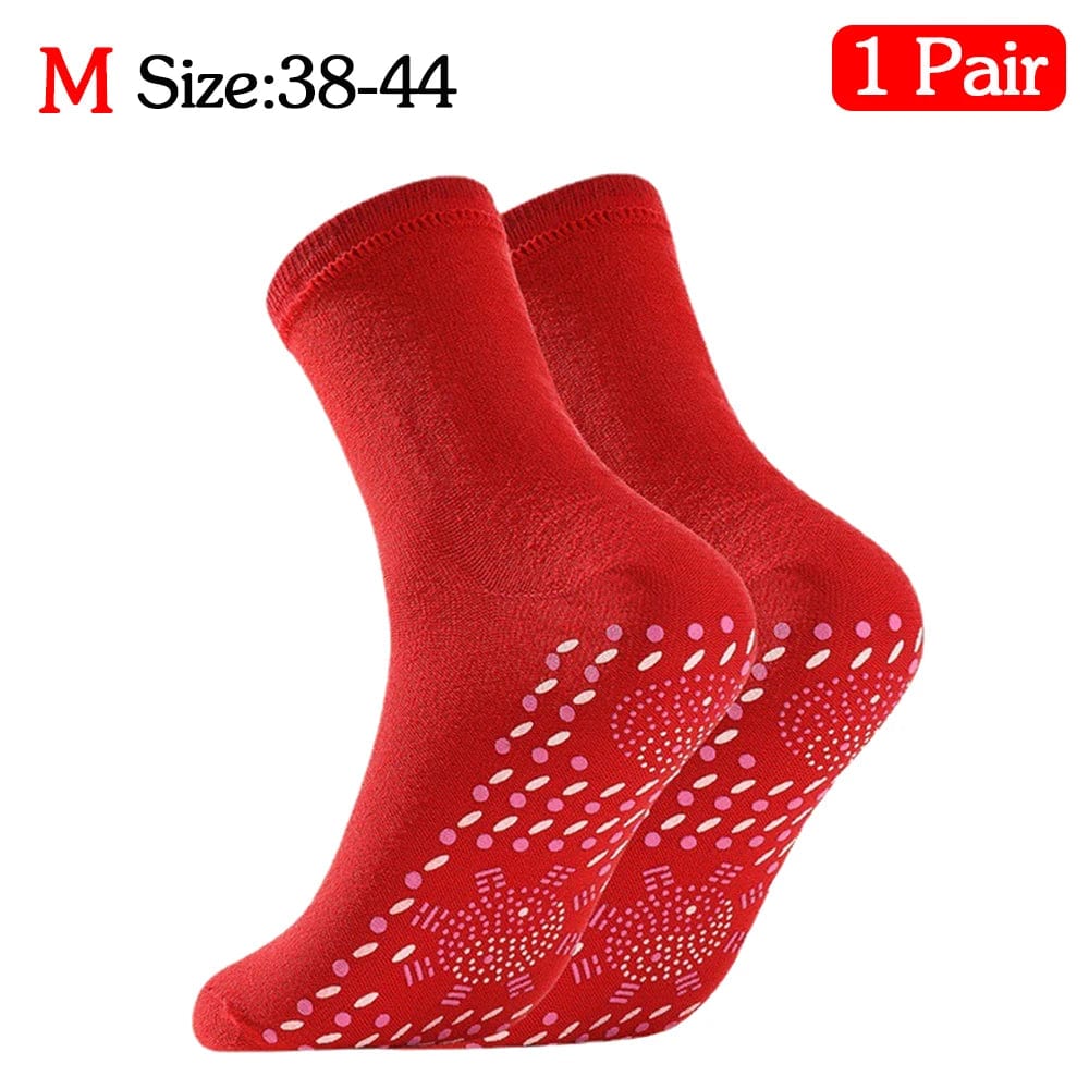 Chaussettes randonnée anti-ampoules 1Paire rouge (38-44)