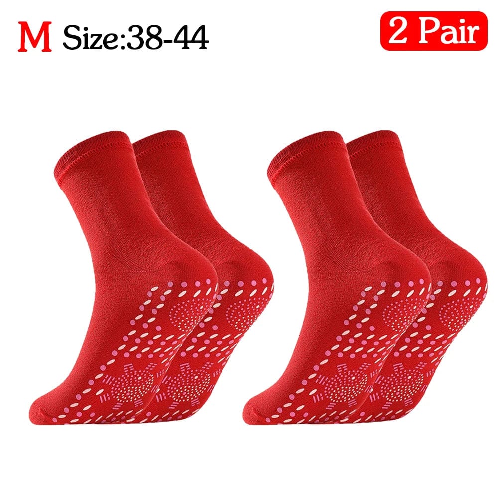 Chaussettes randonnée anti-ampoules 2Paires Rouge (38-44 )