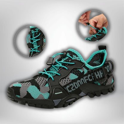 chaussures de marche femme pieds sensibles Bleu camouflage / 36(23.0CM)