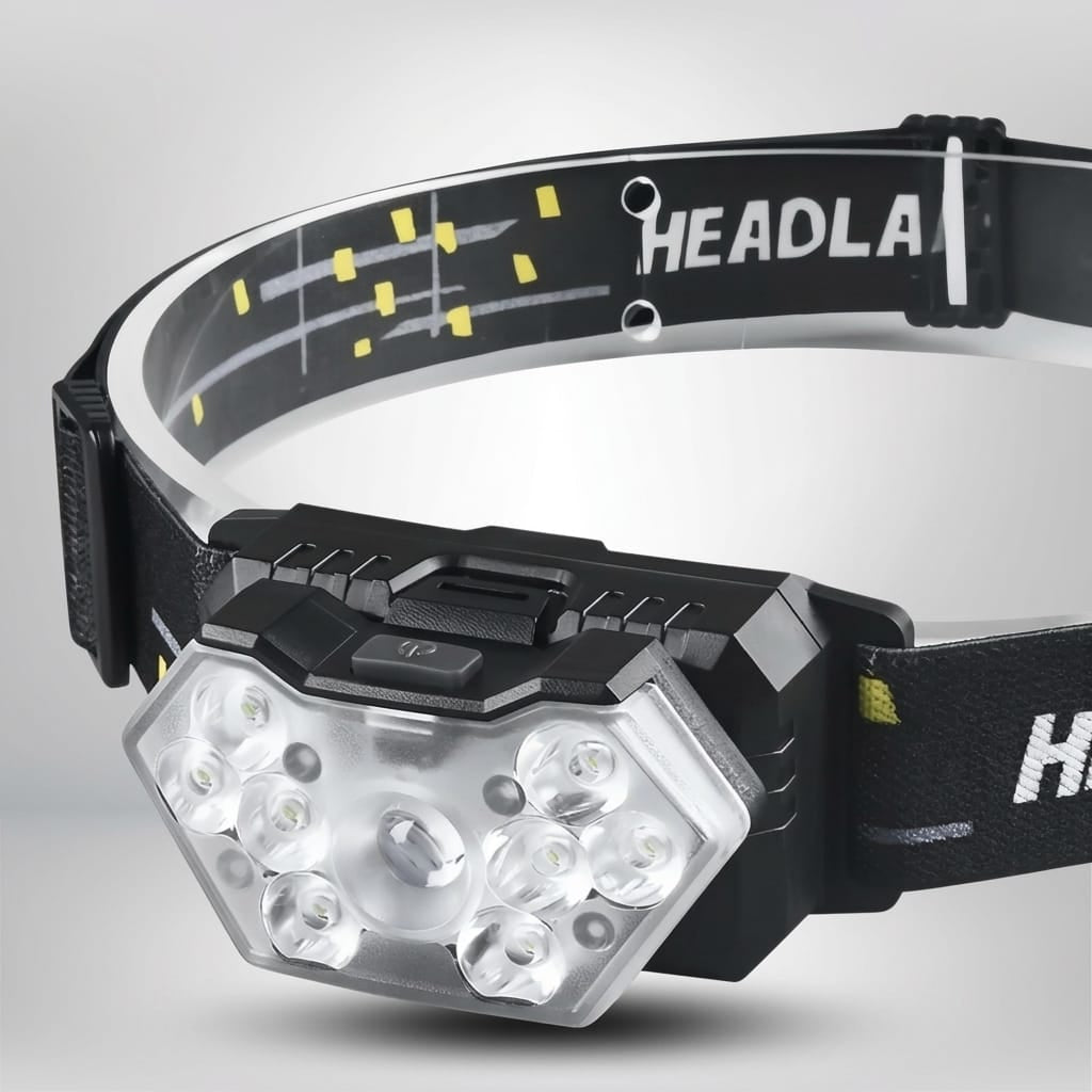 Lampe Frontale LED Puissante Noir