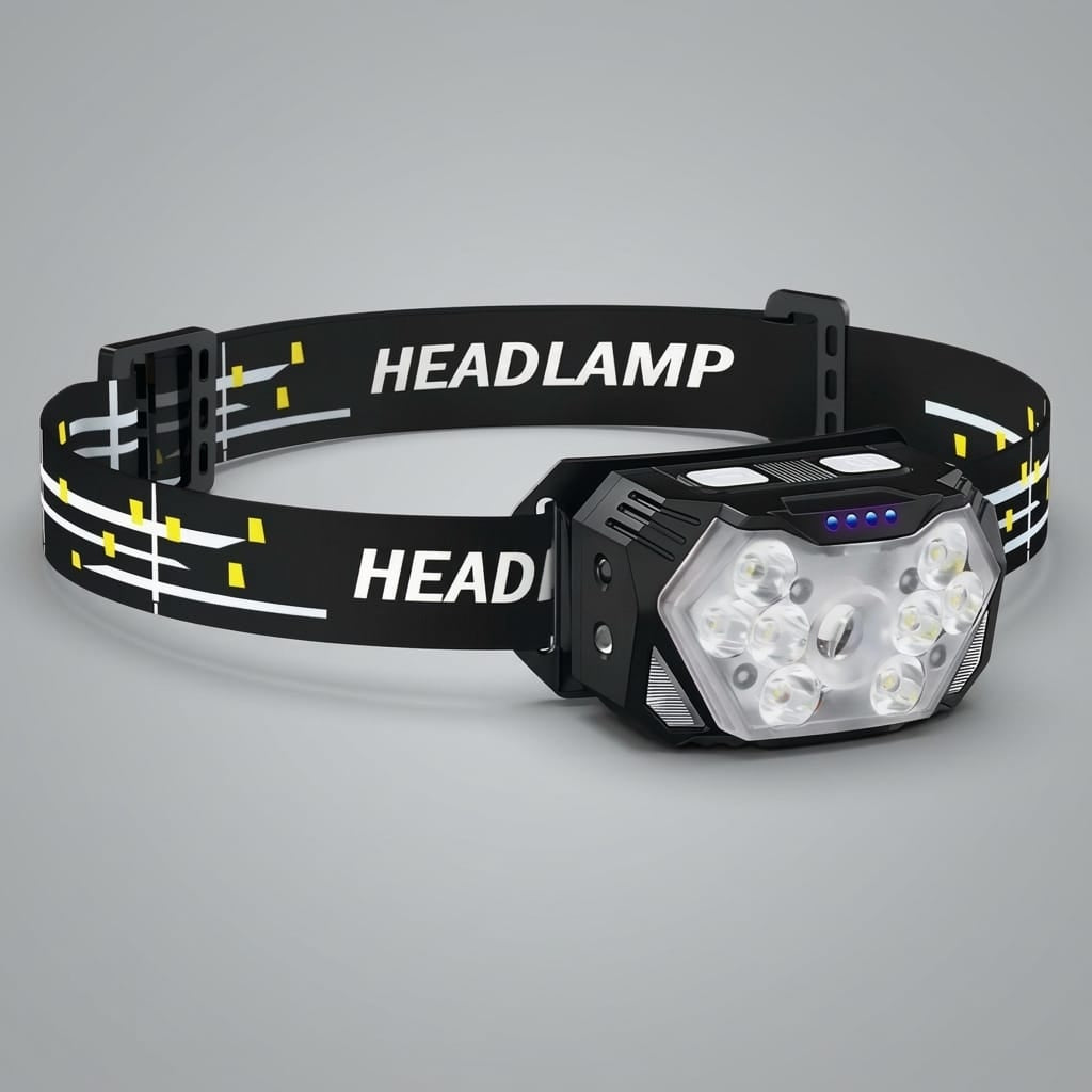 Lampe Frontale LED Puissante Noir