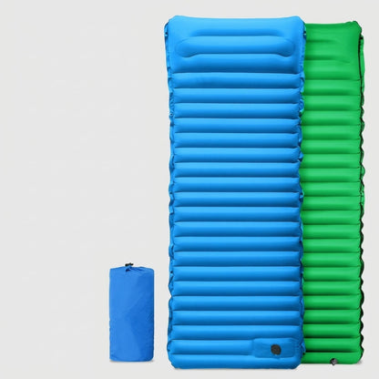 Matelas Camping Gonflable Confortable Bleu