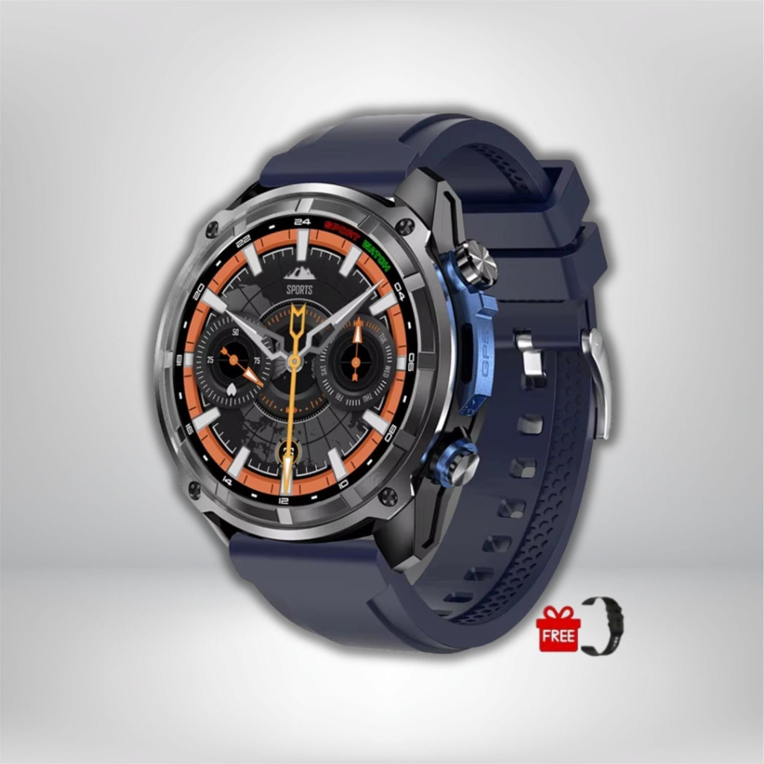 meilleur montre gps avec cartographie BLEU-SILICONE