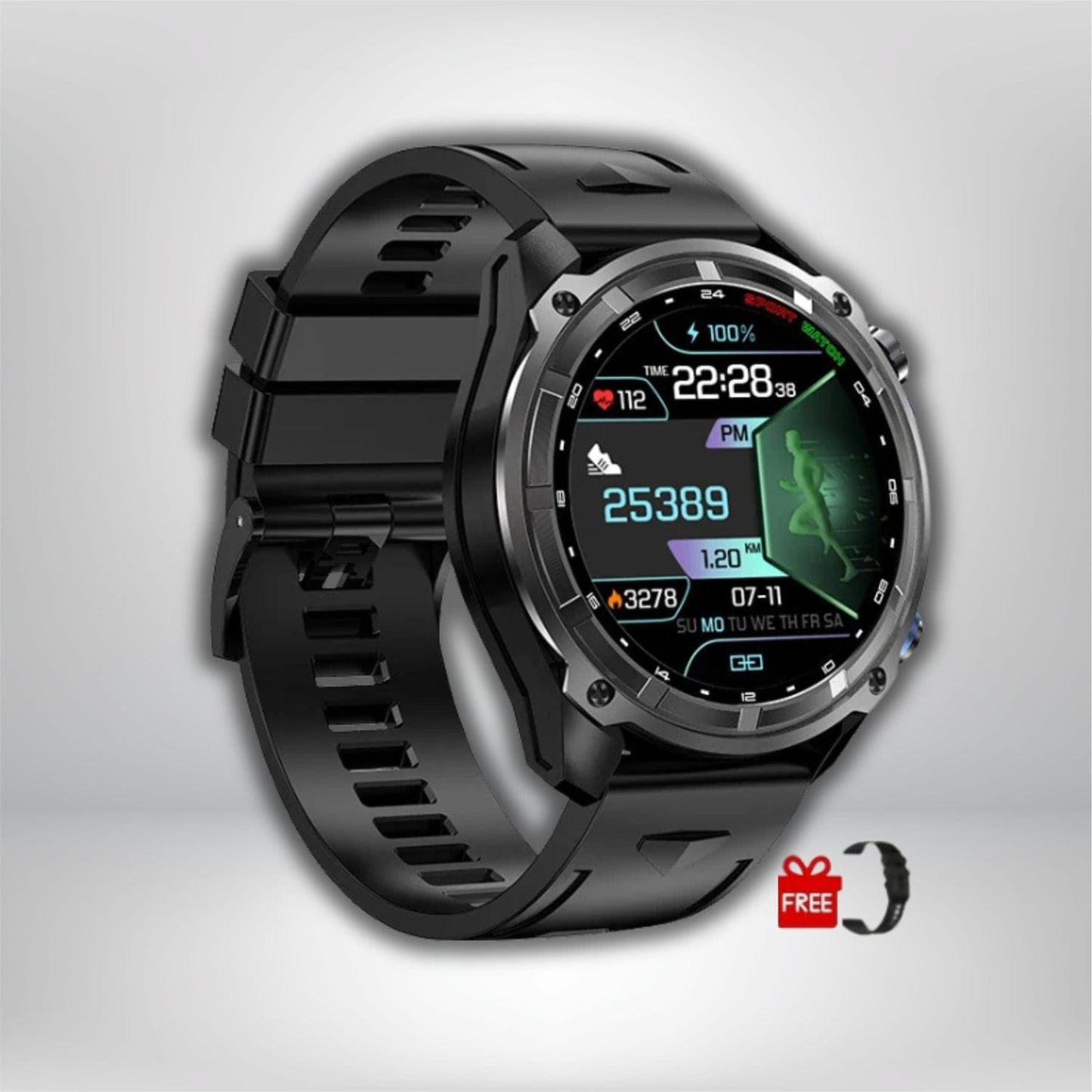 meilleur montre gps avec cartographie NOIR-SILICONE