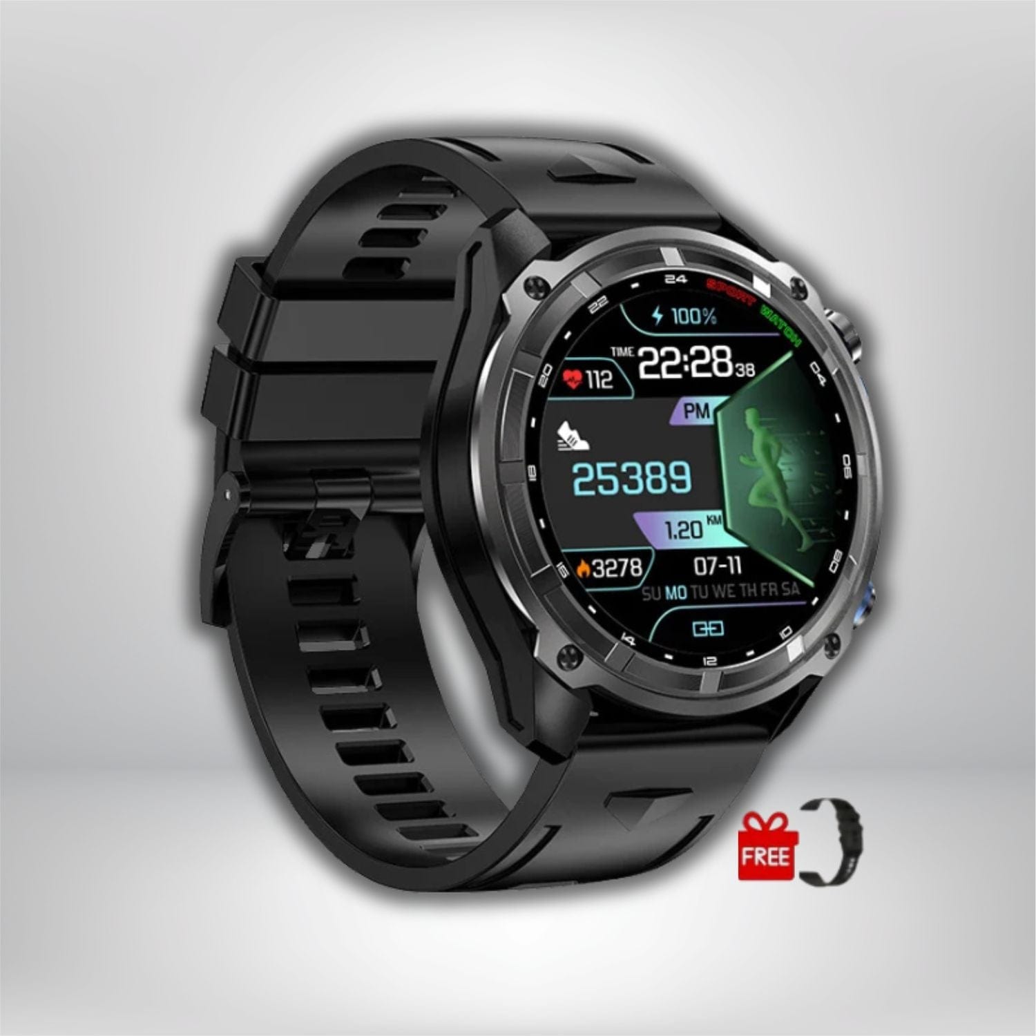 meilleur montre gps avec cartographie NOIR-SILICONE