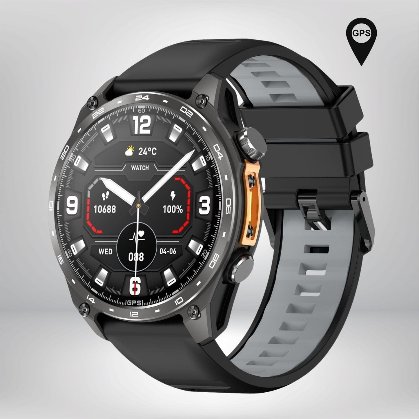 meilleur montre gps avec cartographie Silicone Noir