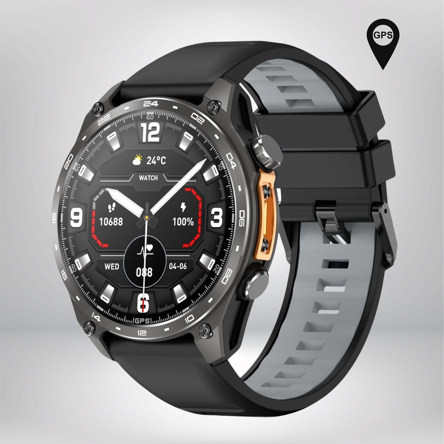 meilleur montre gps avec cartographie Silicone Noir
