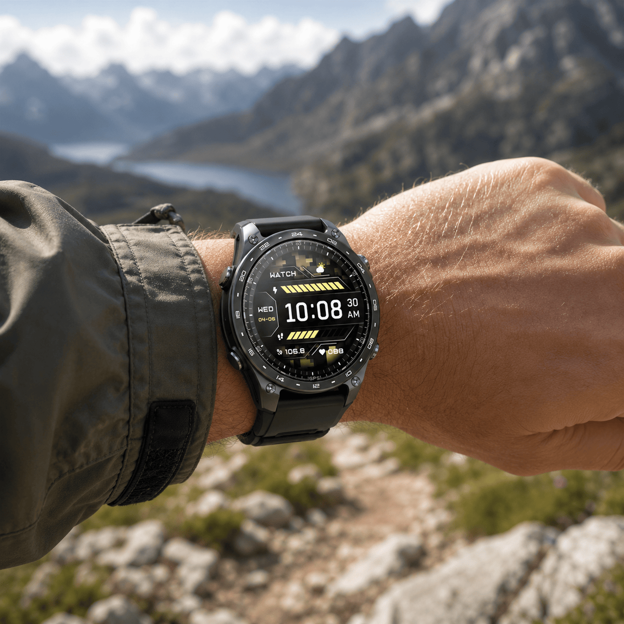 meilleur montre gps avec cartographie Silicone Noir