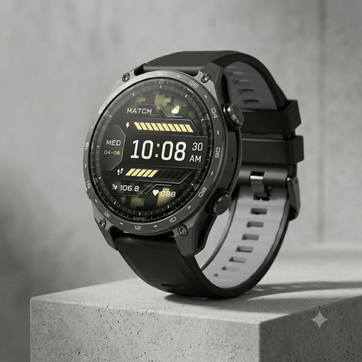 meilleur montre gps avec cartographie Silicone Noir