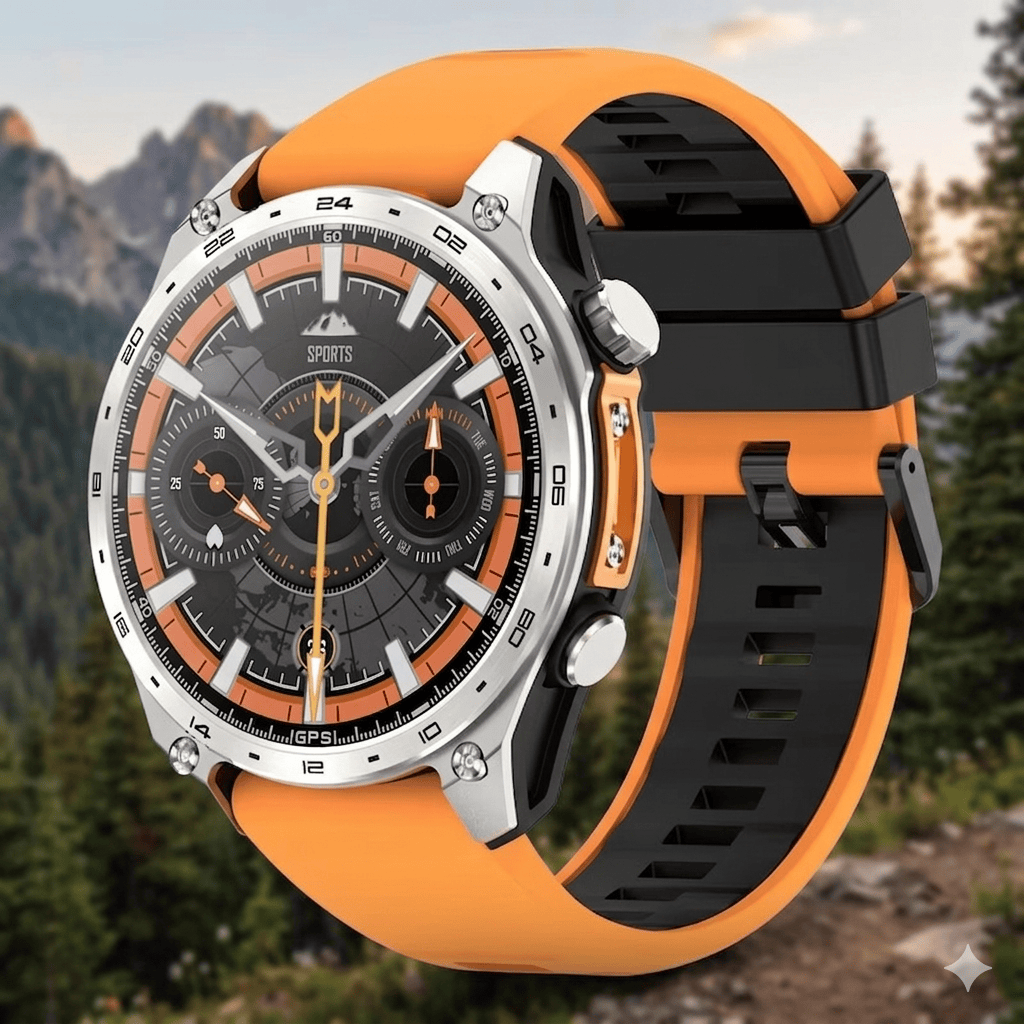 meilleur montre gps avec cartographie Silicone Orange