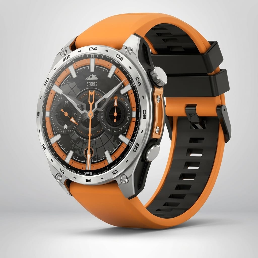 meilleur montre gps avec cartographie Silicone Orange