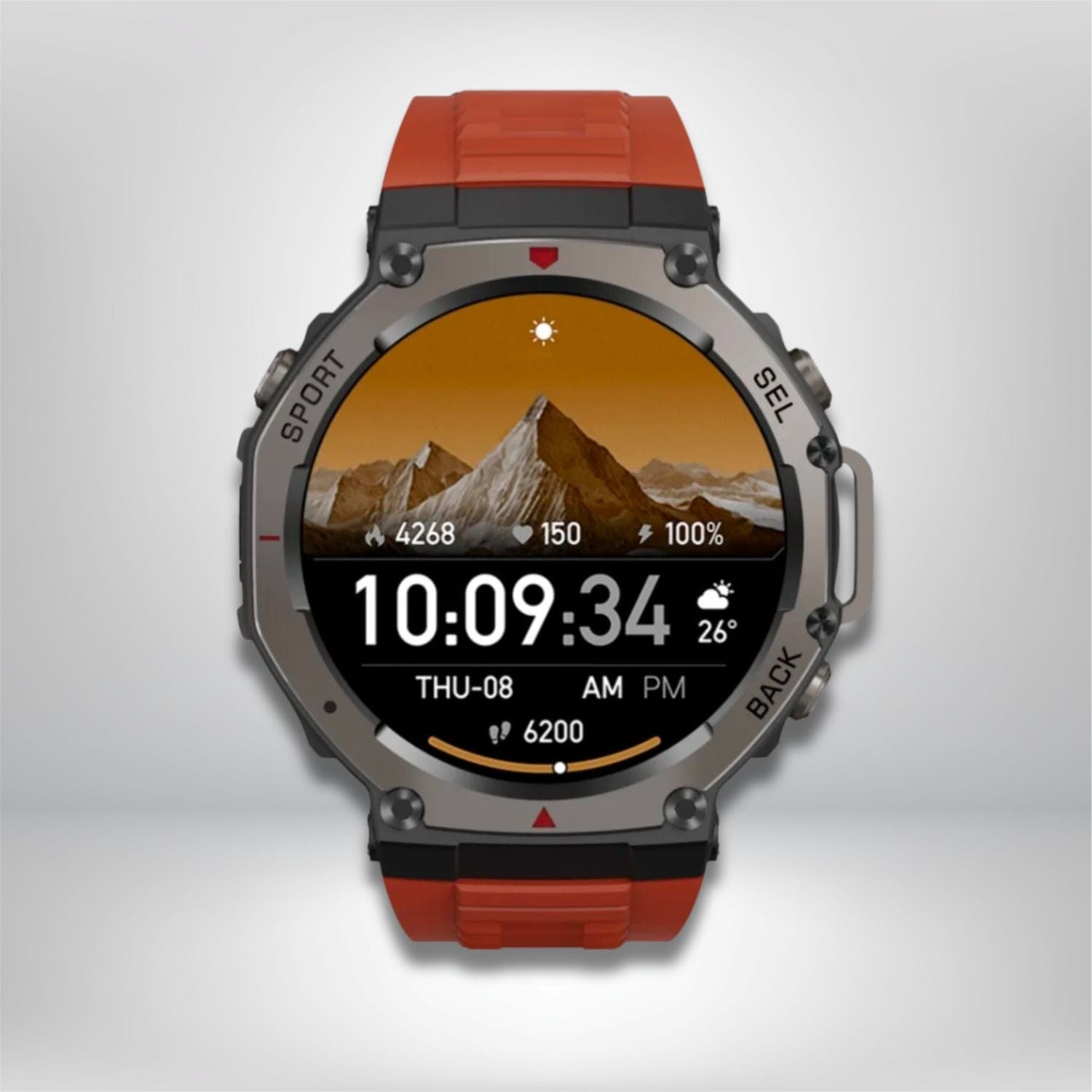 meilleur montre randonnée Silicone-Rouge