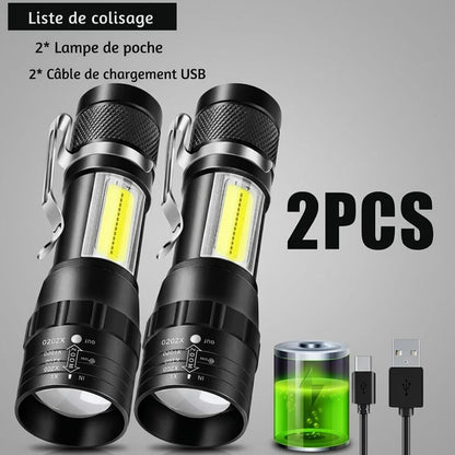 mini lampe torche puissante 2pcs