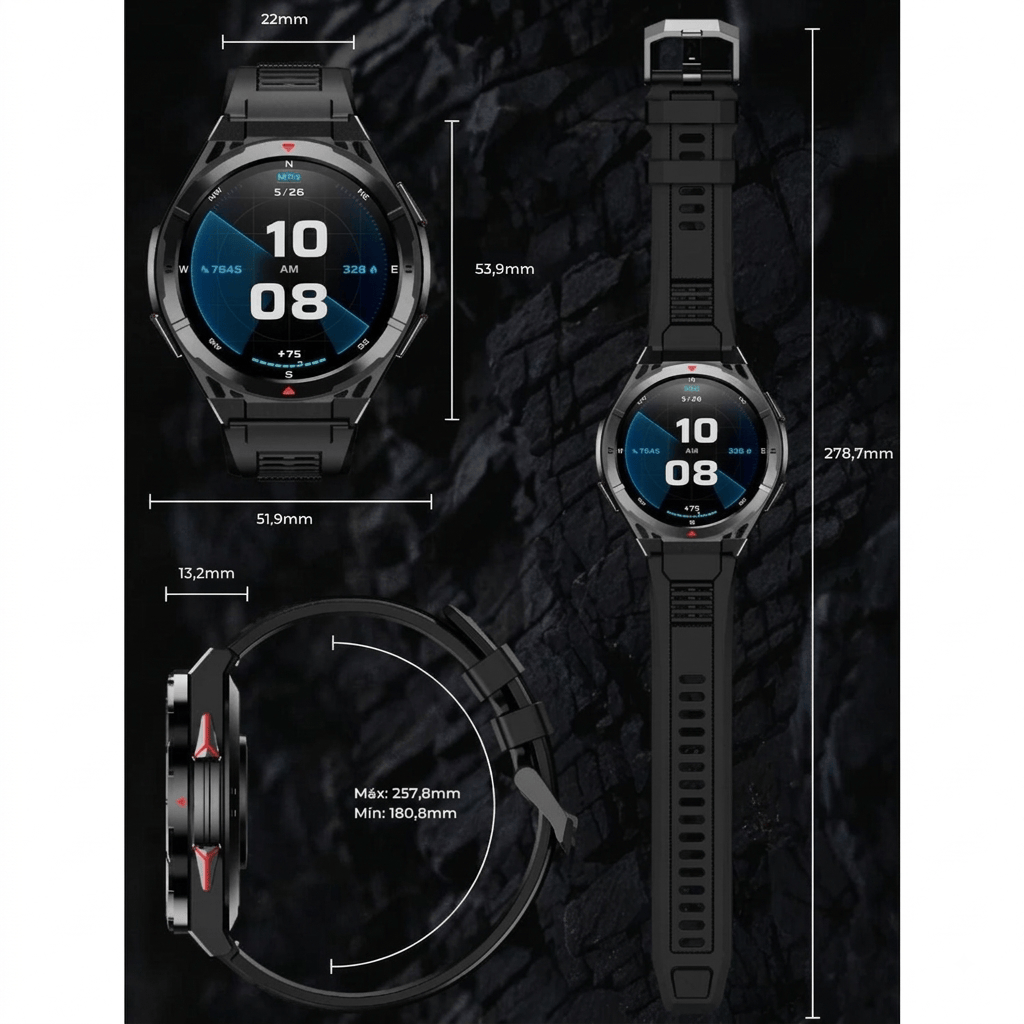 montre connectée pour randonnée Silicone Noir