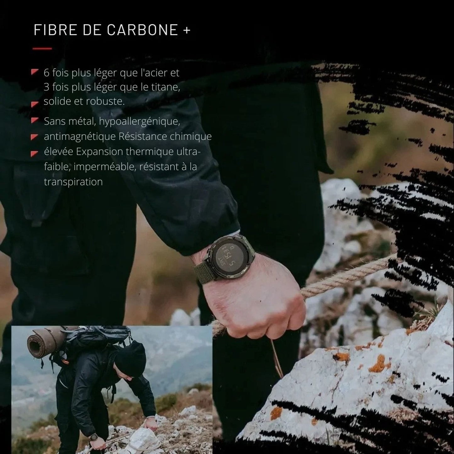 Montre digitale homme randonnée