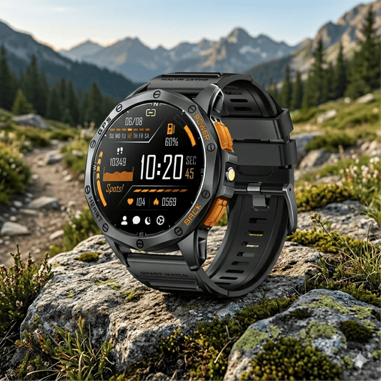 montre gps randonnée avec cartographie Noir-Silicone