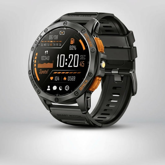 montre gps randonnée avec cartographie Noir-Silicone