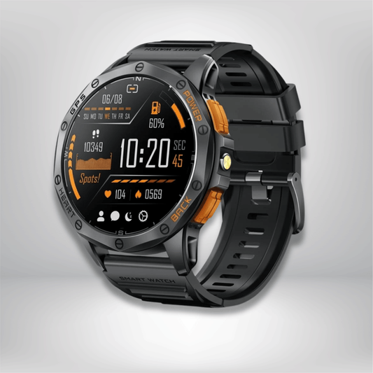 montre gps randonnée avec cartographie Noir-Silicone