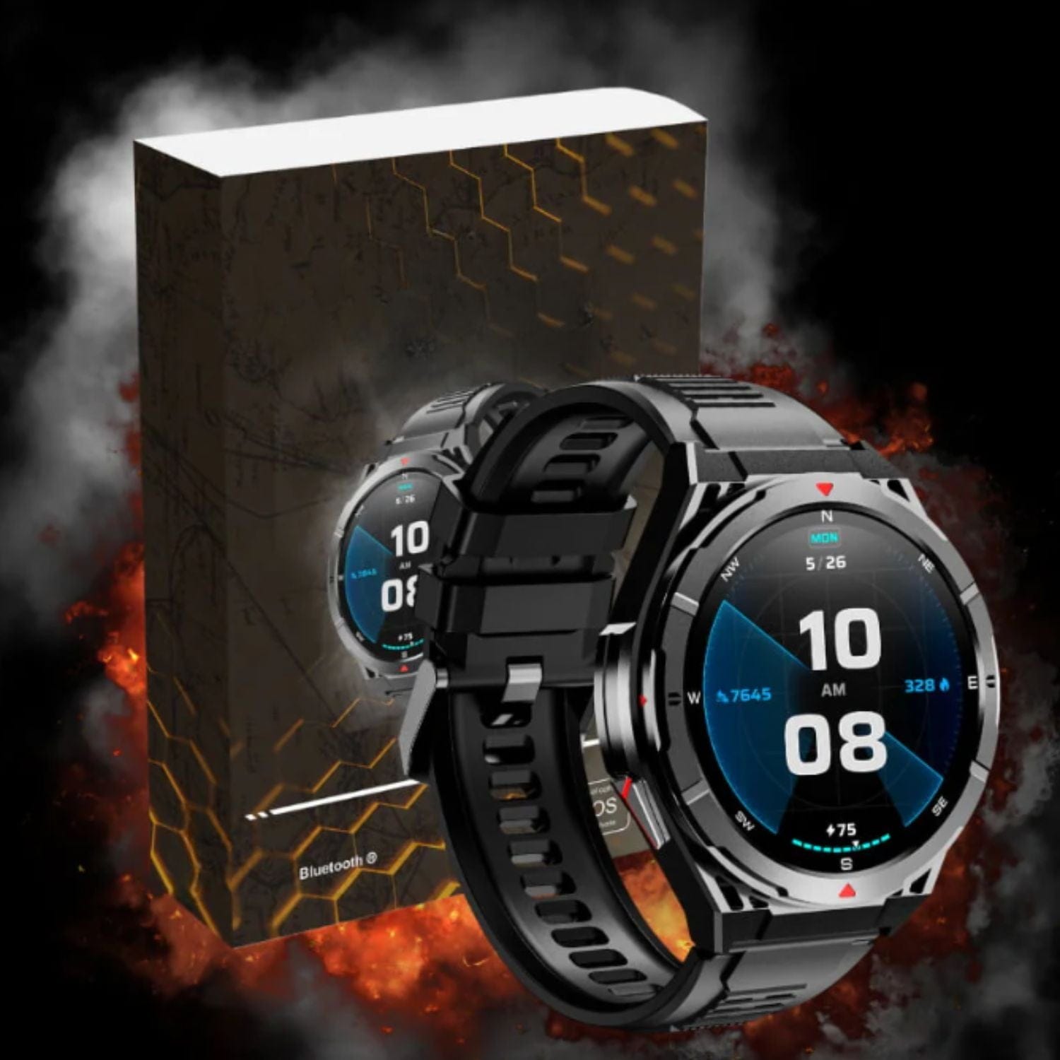 montre GPS sport homme Silicone-NOIR