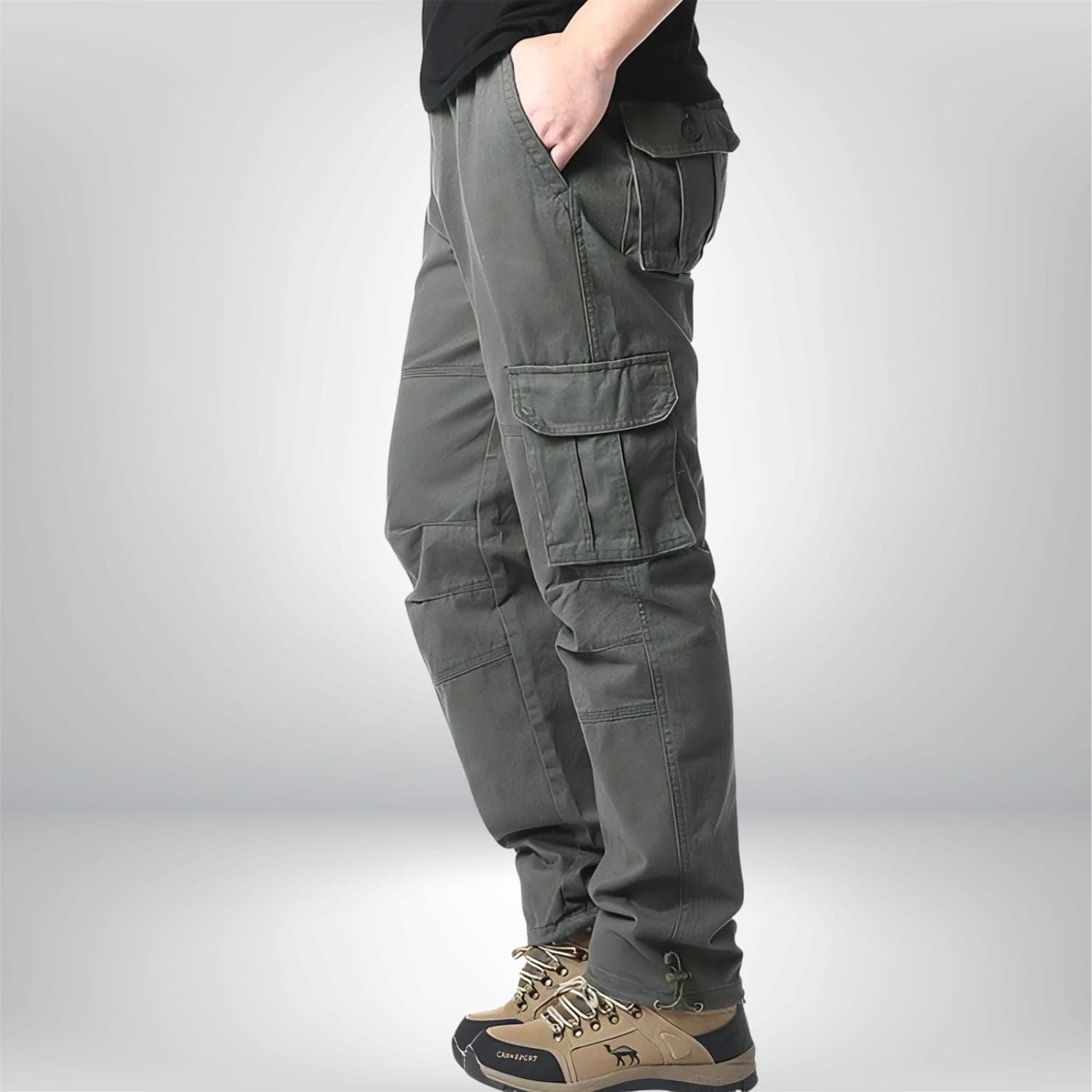 pantalon cargo de randonnée homme Vert militaire / M 50-60kg