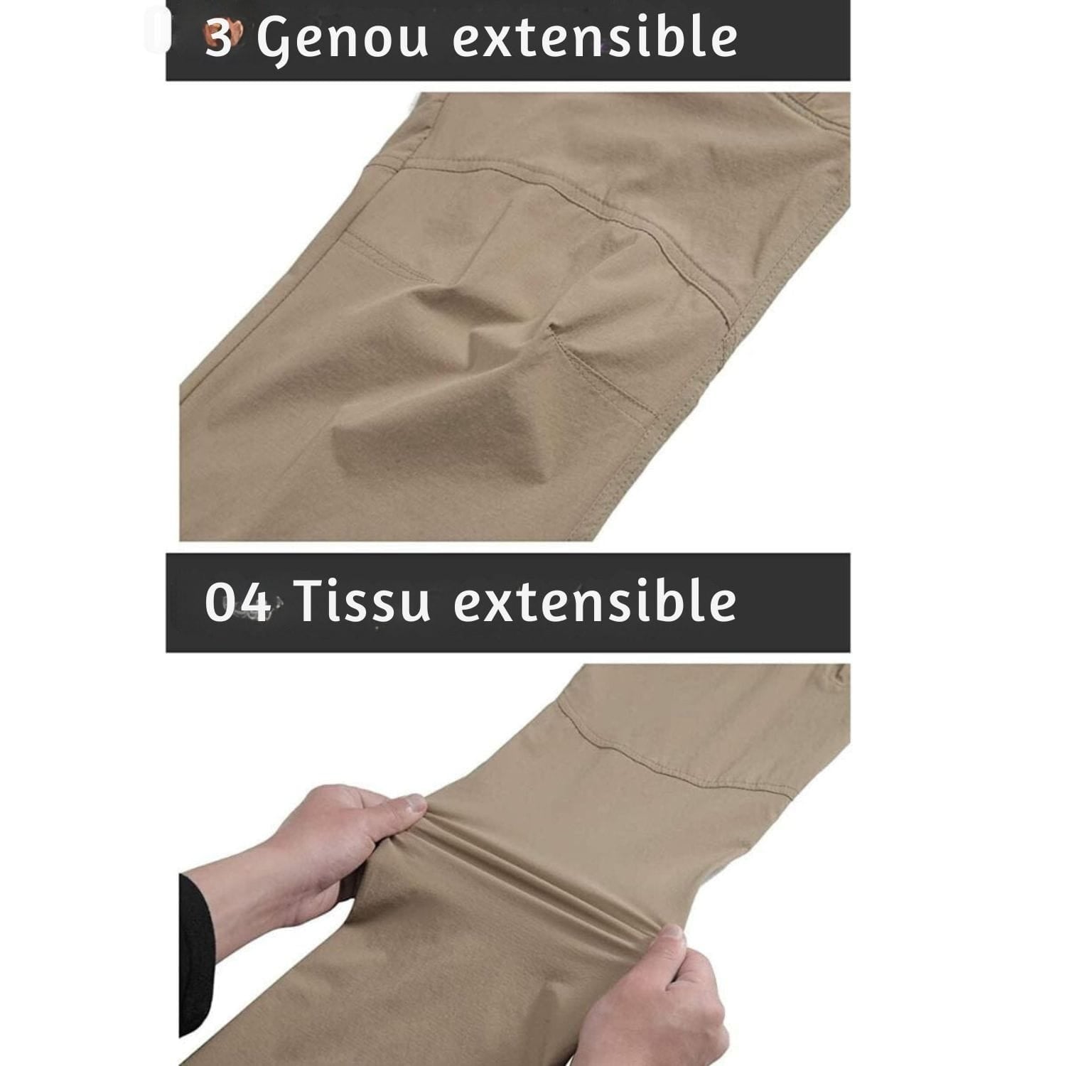 pantalon extensible à séchage rapide pour hommes