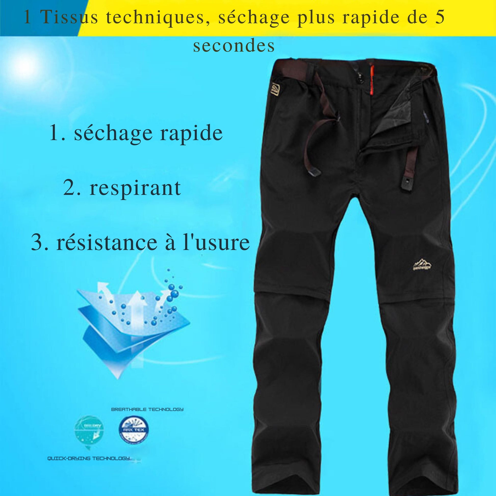 Pantalon modulable randonnée Homme