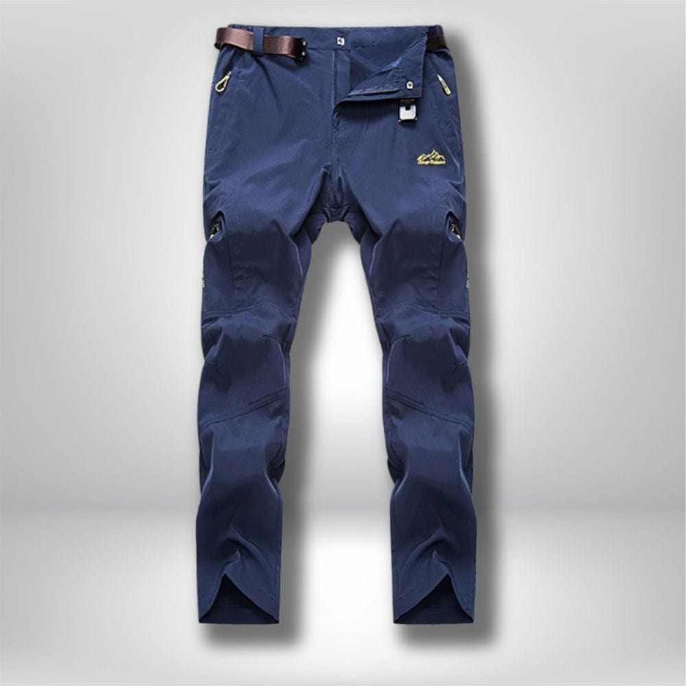 Pantalon rando pour homme avec sa ceinture<br> "TrailFlex-Pants" - Bleu foncé / L