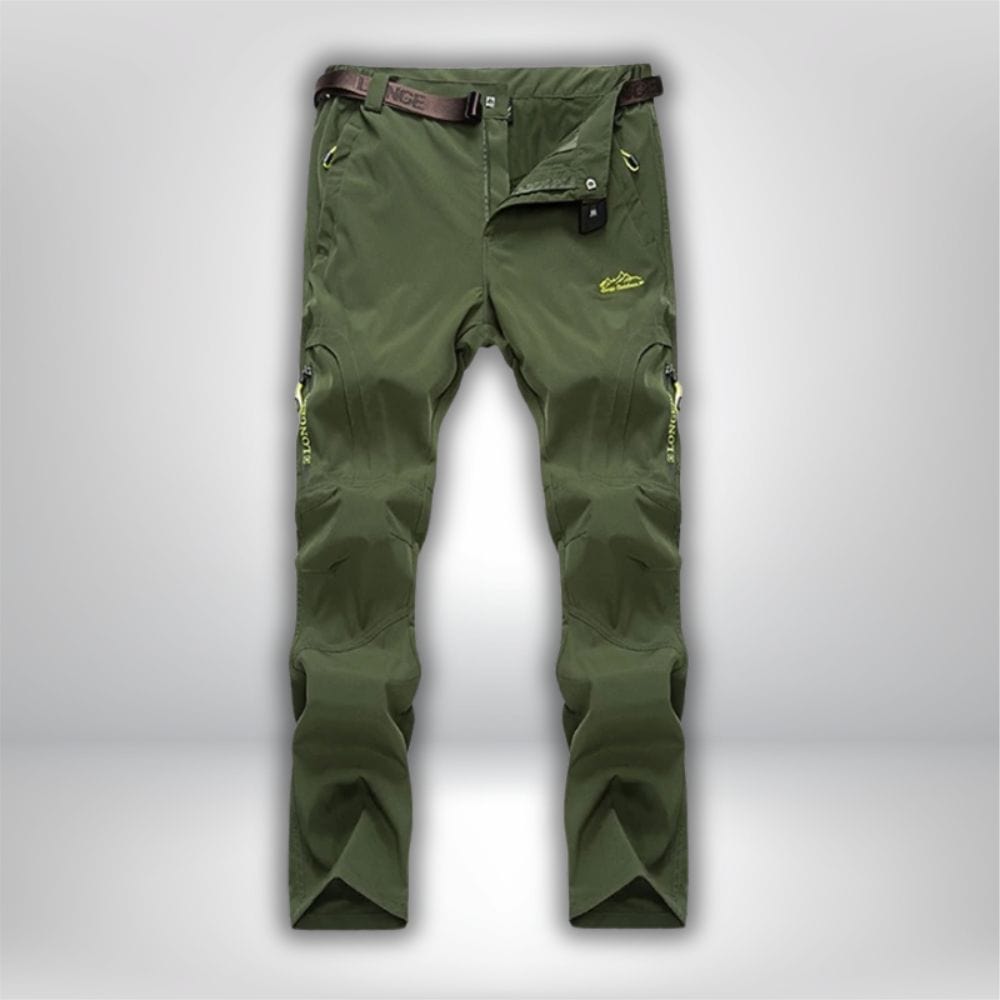 Pantalon rando pour homme avec sa ceinture<br> "TrailFlex-Pants" - Vert militaire / L